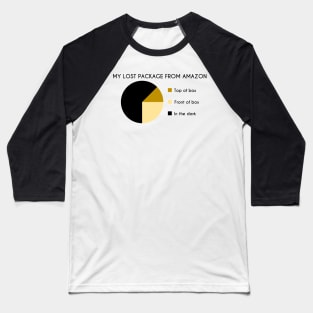 My Lost Package From Amazon Pie Chart Baseball T-Shirt